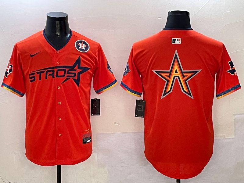 Men Houston Astros Blank Orange Fourth generation Joint Name Nike 2025 MLB Jersey style 5->houston astros->MLB Jersey